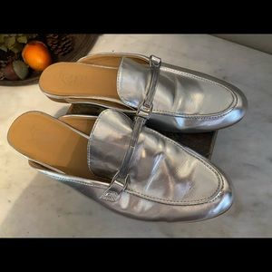 Franco Sarto Silver flat  Mule size 9